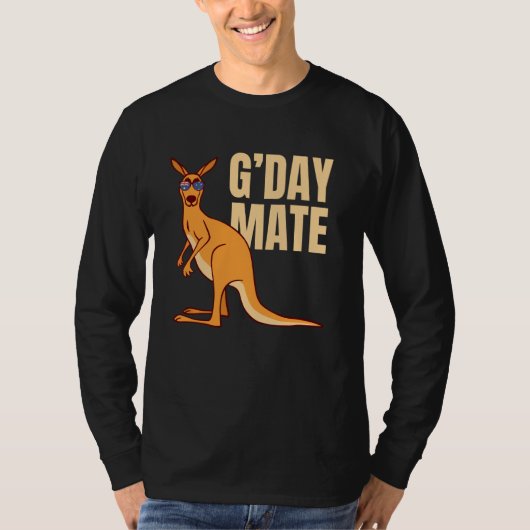 Australia G'day Mate Shirt Funny Kangaroo Australi (Voorkant)