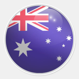 Australia Glossy Circle Flag Ronde Sticker