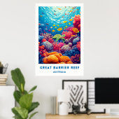 Australia Great Barrier Reef Travel Poster (Thuiskantoor)