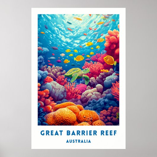 Australia Great Barrier Reef Travel Poster (Voorkant)
