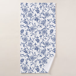 Australia Hamptons Style Blue White Floral Pattern Badhanddoek
