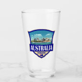 Australia Illustration Retro Badge Glas (Voorkant)