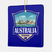 Australia Illustration Retro Badge Keramisch Ornament (Links)