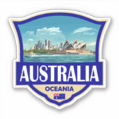 Australia Illustration Retro Badge Sticker (Voorkant)