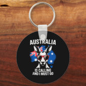 Australia Is Calling And I Must Go Kangaroo Outbac Sleutelhanger (Voorkant)