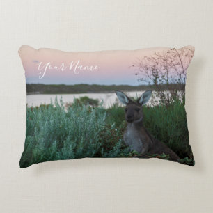 Australia Kangaroo Animal Wildlife Sunset Natuur Accent Kussen