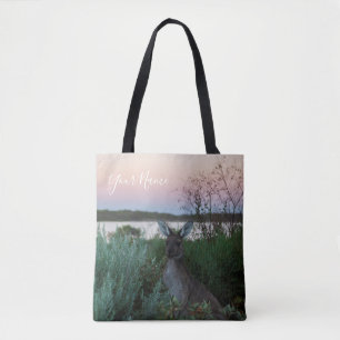 Australia Kangaroo Animal Wildlife Sunset Natuur Tote Bag