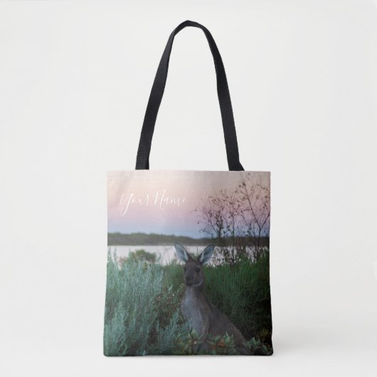 Australia Kangaroo Animal Wildlife Sunset Natuur Tote Bag (Voorkant)