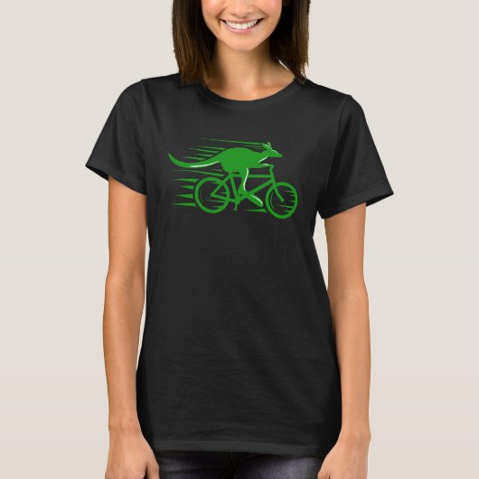 Australia Kangaroo Cyclist Cycling Biking  Summer T-shirt (Voorkant)