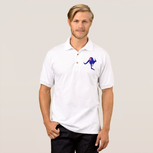 Australia Kangaroo Flag Polo (Voorkant volledig)