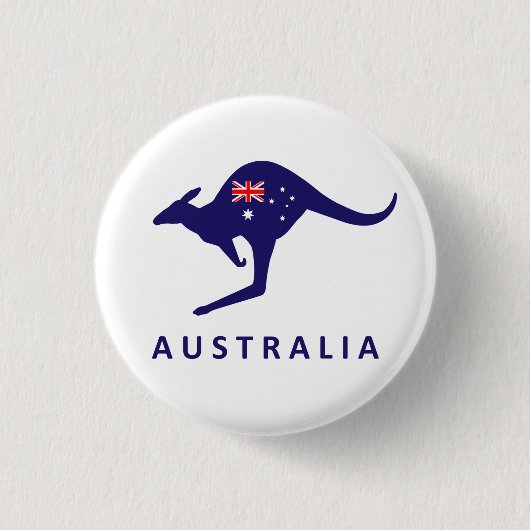 AUSTRALIA KANGAROO FLAG RONDE BUTTON 3,2 CM (Voorkant)