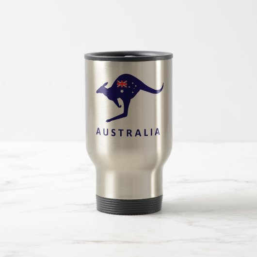 AUSTRALIA KANGAROO FLAG TRAVEL MUG REISBEKER (Center)