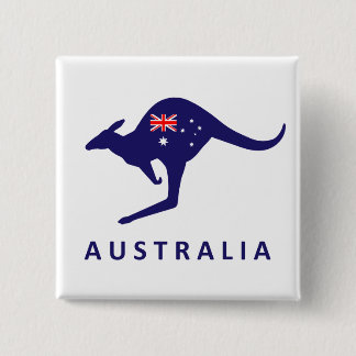 AUSTRALIA KANGAROO FLAG VIERKANTE BUTTON 5,1 CM