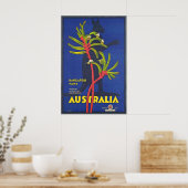 Australia Kangaroo Paws Vintage Travel Poster (Keuken)