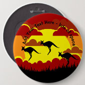 Australia Kangaroo Red Black Yellow Large Badge Ronde Button 6,0 Cm (Voorkant /achterkant)