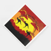 Australia Kangaroo Red Black Yellow Serviette Servet (Hoek)