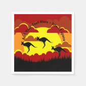 Australia Kangaroo Red Black Yellow Serviette Servet (Voorkant)