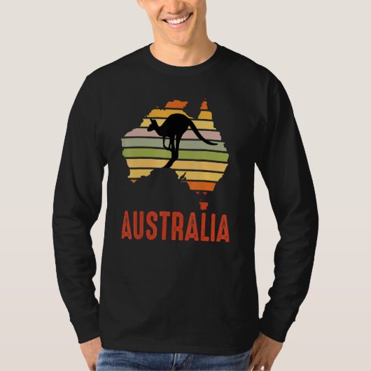 Australia Kangaroo Retro Aussie Australian Souveni T-shirt (Voorkant)
