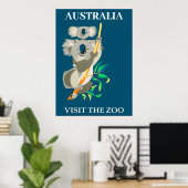 Australia Koala Beer bezoekt het dierentuin Poster (Thuiskantoor)