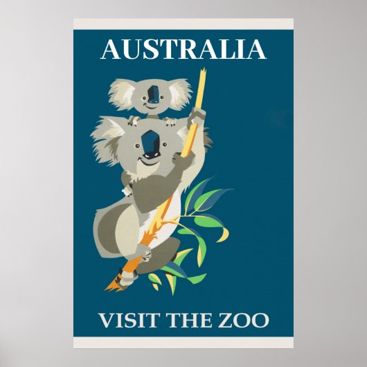 Australia Koala Beer bezoekt het dierentuin Poster (Voorkant)