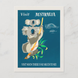 Australia Koala Beer Vintage Travel Poster Briefkaart