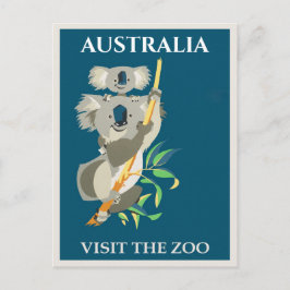 Australia Koala Beer Vintage Travel Poster Briefkaart