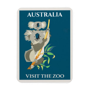 Australia Koala Beer Vintage Travel Poster Magneet
