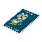 Australia Koala Beer Vintage Travel Poster Magneet (Linkerzijde)