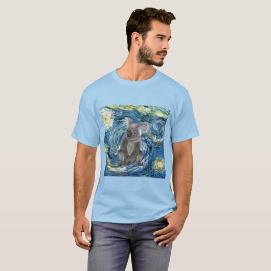 Australia Koala in Sterrennacht Spoof T-shirt (Voorkant volledig)