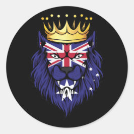 Australia Lion King Flag Ronde Sticker