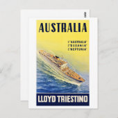 Australia Lloyd Triestino Restored Vintage Poster Briefkaart (Voorkant / Achterkant)