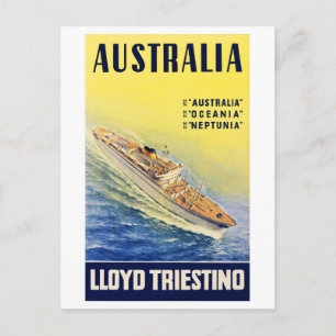 Australia Lloyd Triestino Restored Vintage Poster Briefkaart