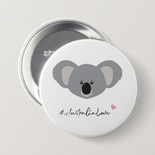 Australia love cute koala drawing charitable ronde button 7,6 cm