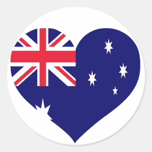 Australia Love Ronde Sticker (Voorkant)