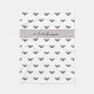 Australia Love Script Cute Baby Koala Pattern Fleece Deken