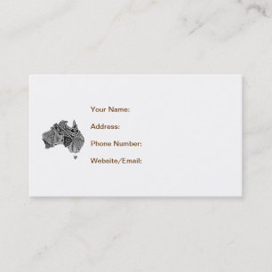 Australia Map Art Doodle Visitekaartje