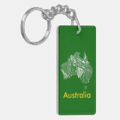 Australia Map Aussie Aussie Oi Oi Oi Oi Sleutelhanger (Voorkant Links)