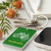 Australia Map Aussie Aussie Oi Oi Oi Oi Sleutelhanger (Voorkant Rechts)