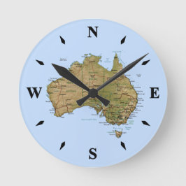 Australia Map Clock Ronde Klok