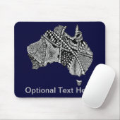 Australia Map Doodle Art Black en White Muismat (Met muis)