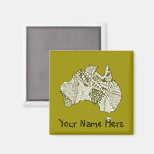 Australia Map Doodle Art Magneet (Voorkant / Achterkant)