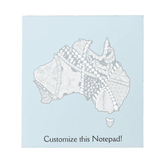 Australia Map Doodle Art Notitieblok (Voorkant)