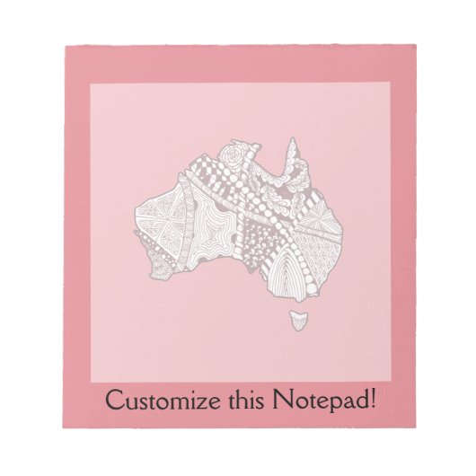 Australia Map Doodle Art Notitieblok (Voorkant)