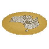 Australia Map Doodle Art Snijplank (Hoek)