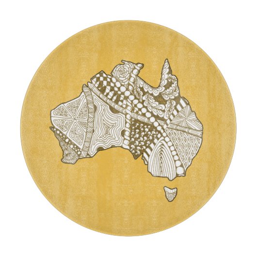 Australia Map Doodle Art Snijplank (Voorkant)