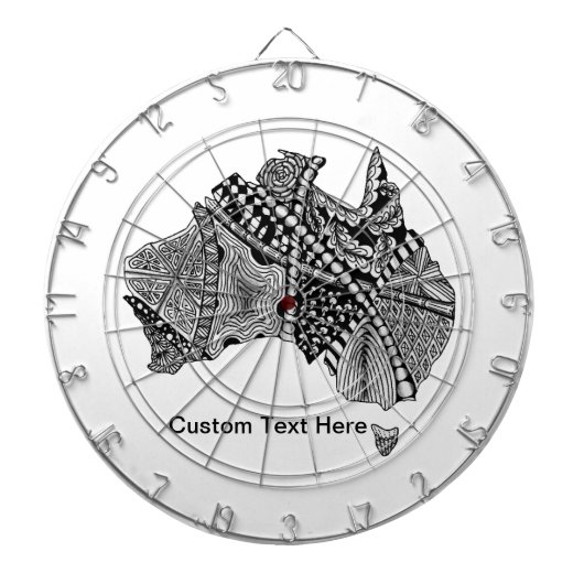 Australia Map Doodle Dartbord (Voorkant)