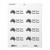 Australia Map Doodle Etiket (Full Sheet)