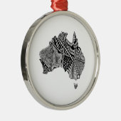 Australia Map Doodle Metalen Ornament (Rechts)