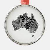 Australia Map Doodle Metalen Ornament (Voorkant)