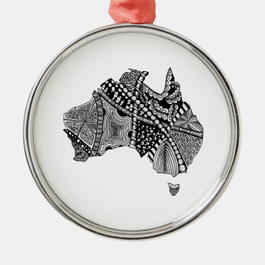Australia Map Doodle Metalen Ornament (Voorkant)